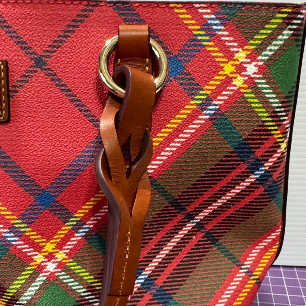 Dooney & Bourke Multicolor Plaid Tote and Wallet - Picture 3 of 16